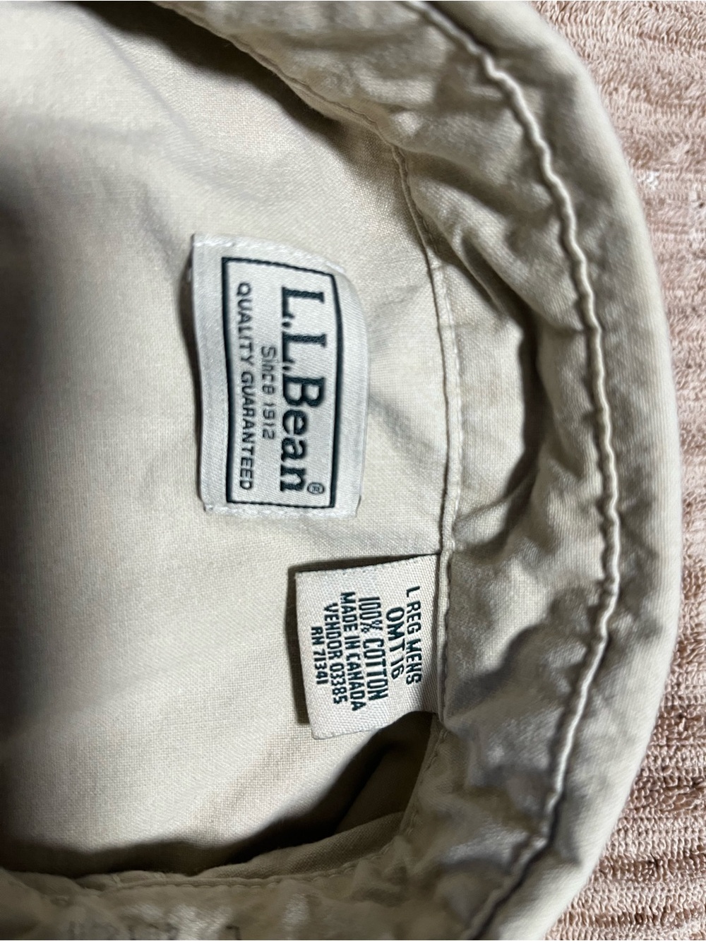 LL Bean Cotton Poplin Shirt, L